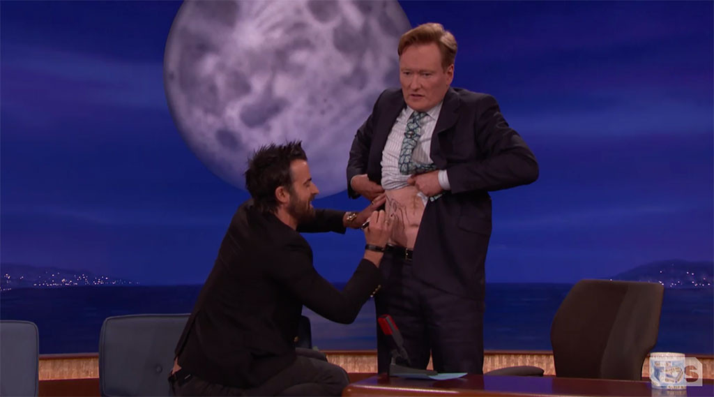 Justin Theroux, Conan O'Brien Justin Theroux, Conan O'Brien